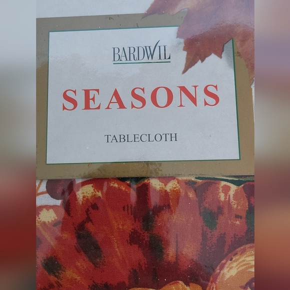 Bardwil Seasons Turkey Pumpkin Thanksgiving Table Cloth Rectangle 60"x 120" Vtg - Picture 3 of 10